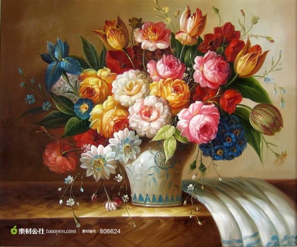 Albert Williams Painting Flowers лилии