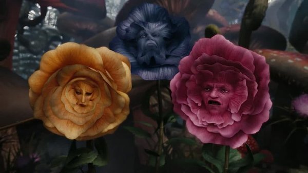 Алиса в стране чудес Бертон цветы