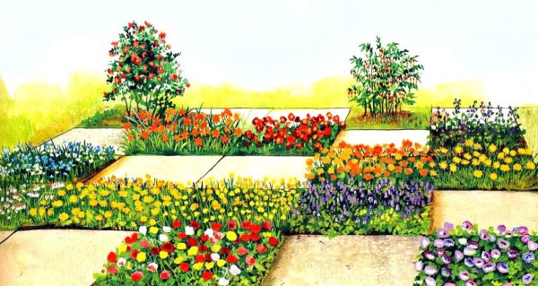 Модульные цветники в ландшафте