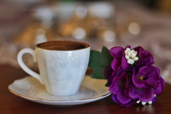 Утро кофе цветы