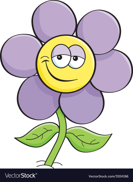 Цветочек с лицом мультяшный