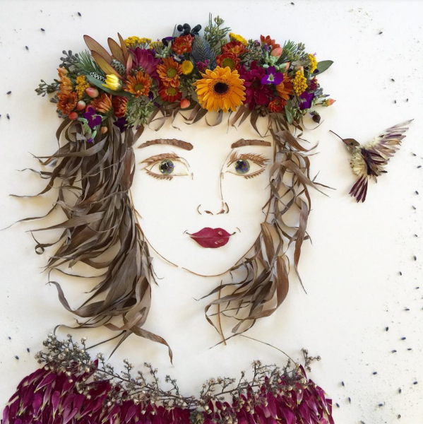 Голова в цветах иллюстрация