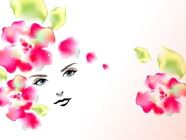 Яркая девушка с цветами