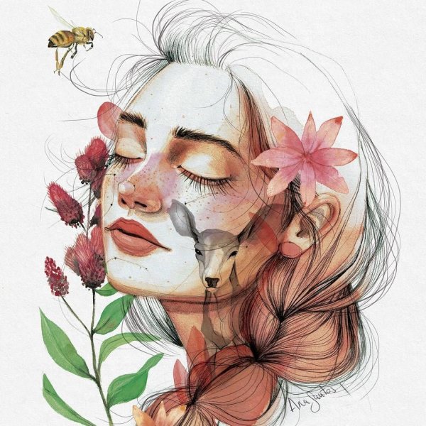 Красивая девушка в цветах