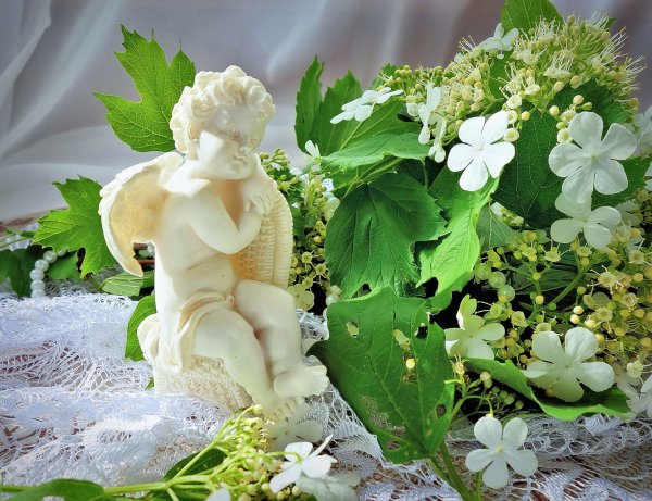 Ангел с цветами