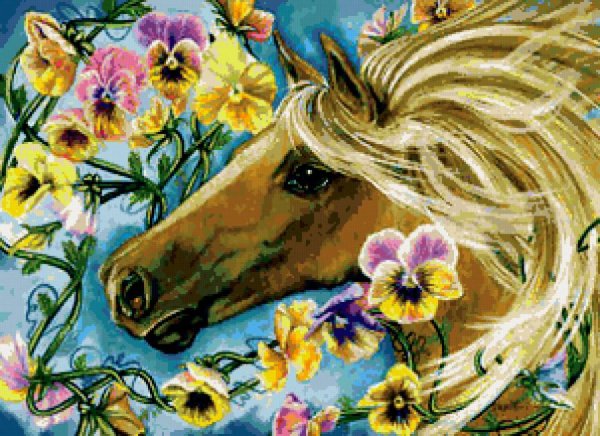 Лошадка с цветами