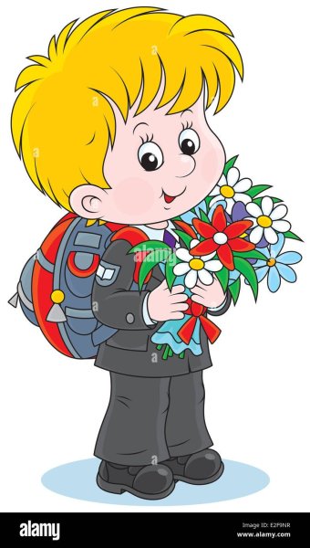 Ученик с цветами