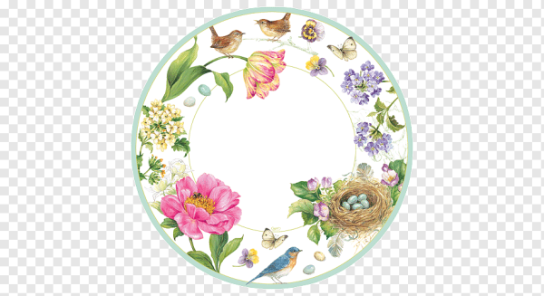 Прозрачные тарелки с цветами