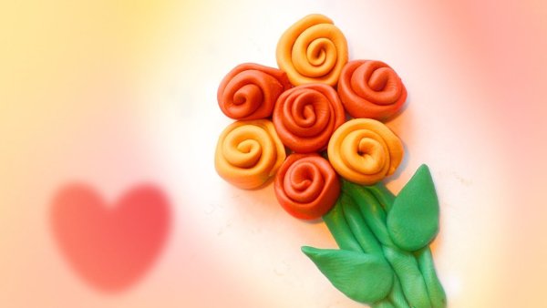 Цветы из пластилина для детей