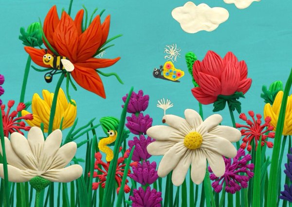 Пластилиновая живопись цветы