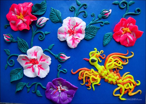 Цветы из пластилина