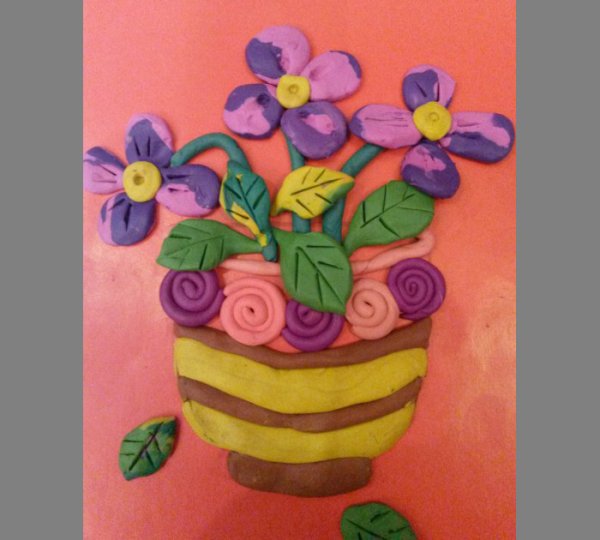 Пластилинография цветы для мамы