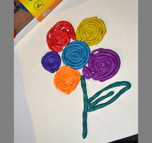Цветы из пластилина для детей