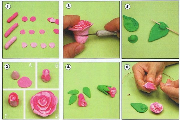 Красивые цветочки из пластилина