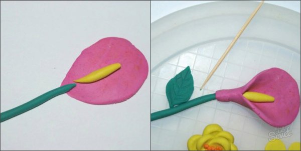 Цветы из пластилина для детей