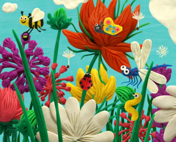 Пластилиновая живопись цветы