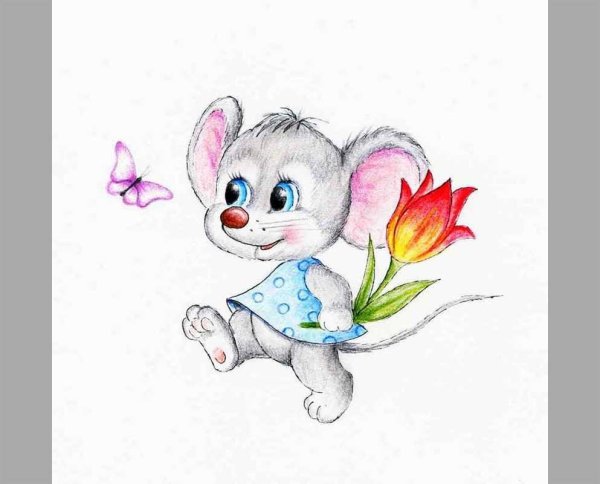 Мышка с цветочком
