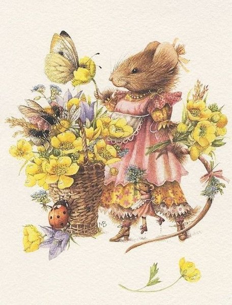 Мышонок с цветочком