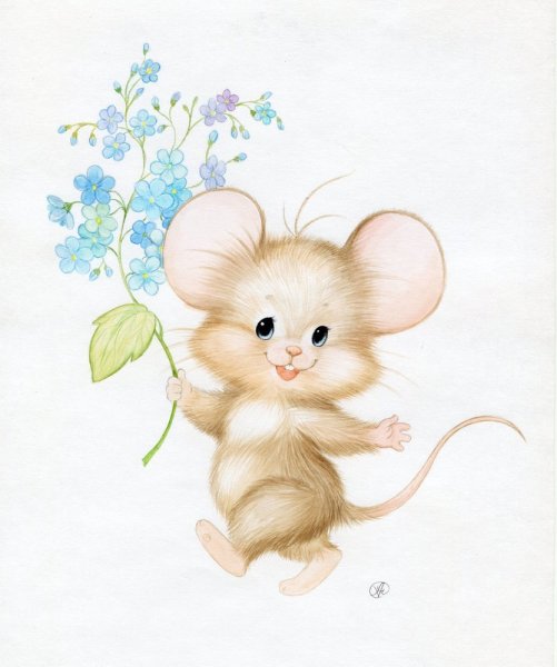 Крыса с цветами
