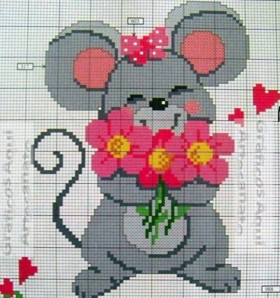 Милые иллюстрации мышонка