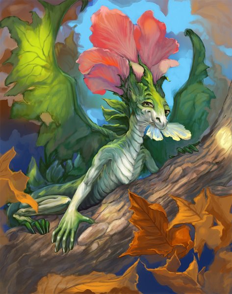 Дракон с розой