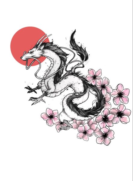 Дракон тату эскиз