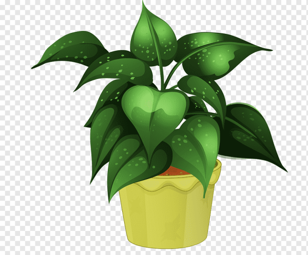 Цветок в горшке мультяшный