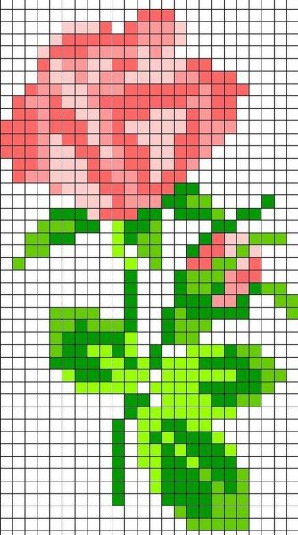 Рисование по клеткам цветок