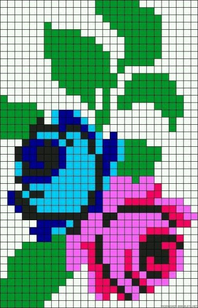 Рисунки в клеточку цветы