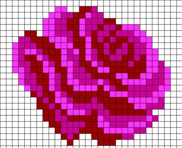 Цветочек по клеточкам маленький