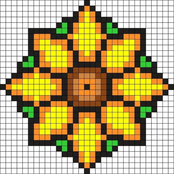 Рождественская пуансеттия крестиком