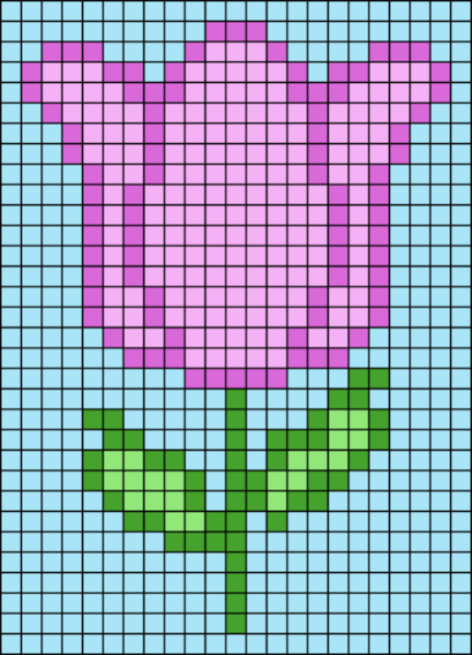 Цветочек по клеточкам маленький