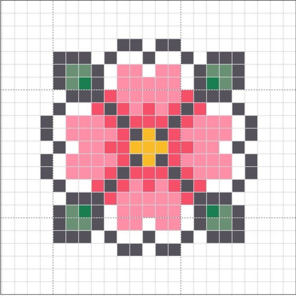 Цветочек по клеточкам маленький