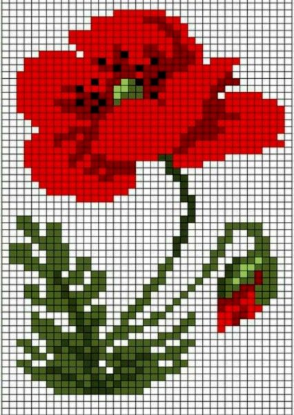 Рисование цветов по клеточкам