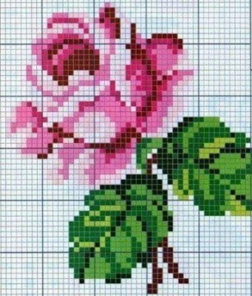 Вышивка крестиком цветы простые