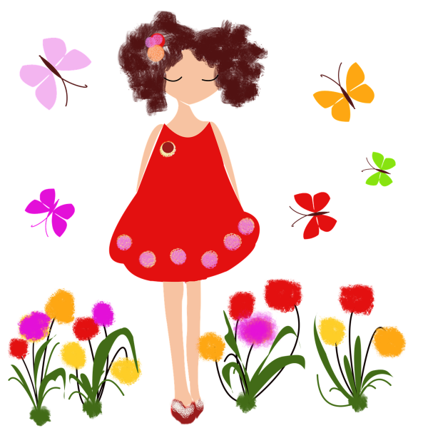 Девочка с цветами