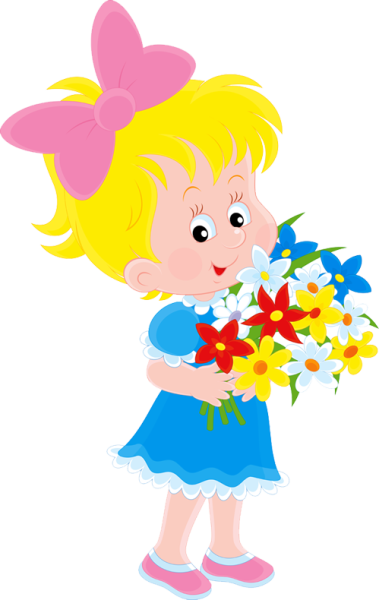 Ребенок с цветочком мультяшка