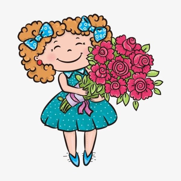 Девочка с ромашками мультяшные