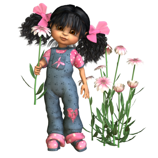 Мальчик с цветами мультяшный