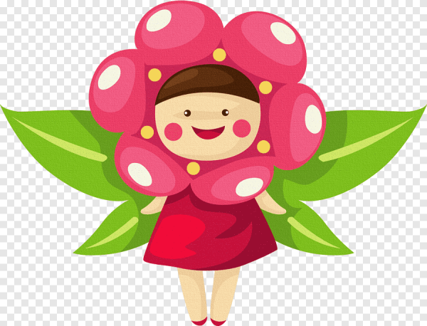 Девочка с цветами мультяшная