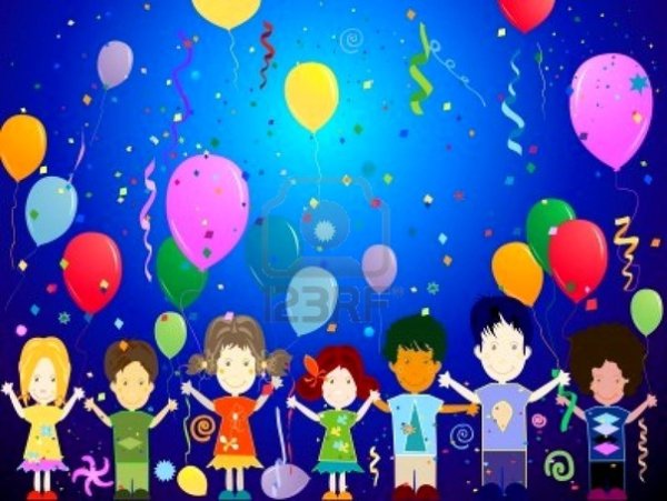 Дети с флагами и шарами