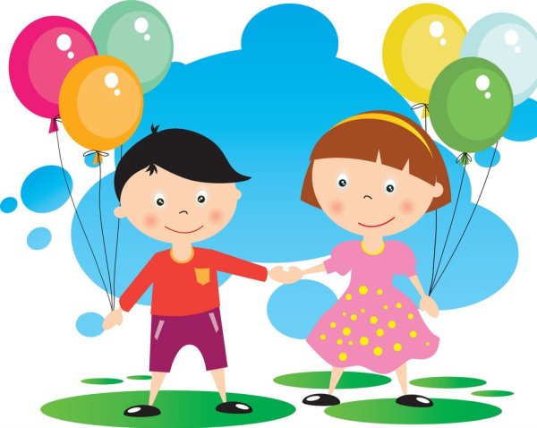 Мальчик и девочка с шариками