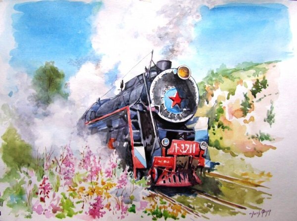 Рельсы в цветах