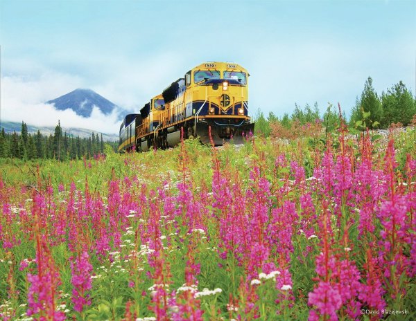 Открытка с паровозом