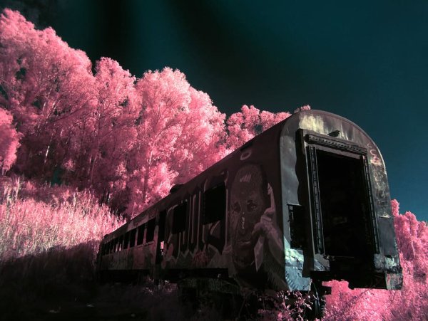 Поезд акварель