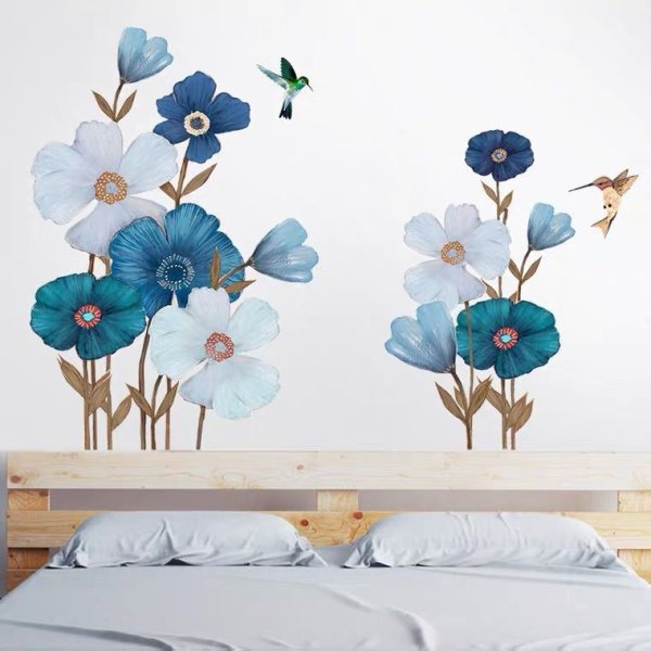 Роспись стен цветы