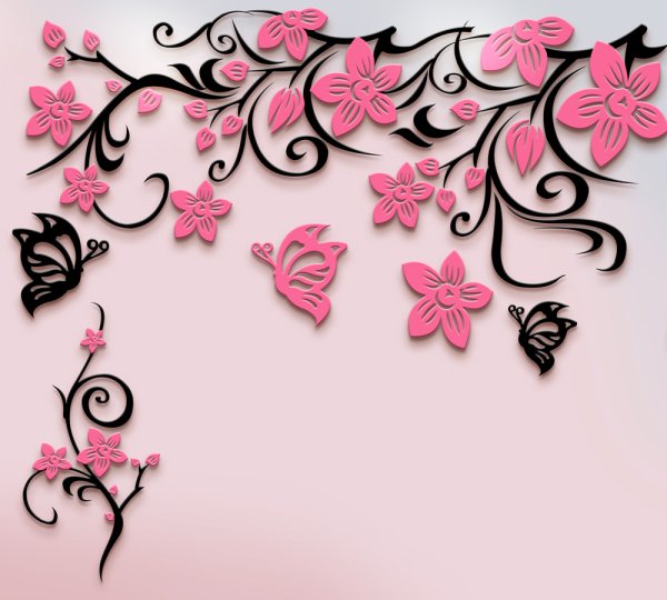 Объемные цветы на стену