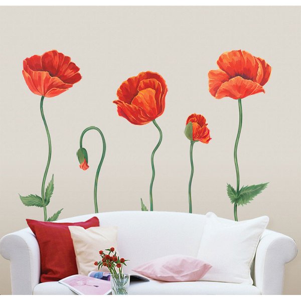 Рисование цветов на стене