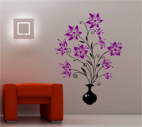 Рисуем цветы на стене