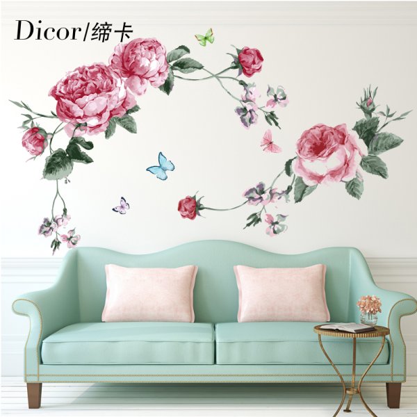 Роспись стен цветы